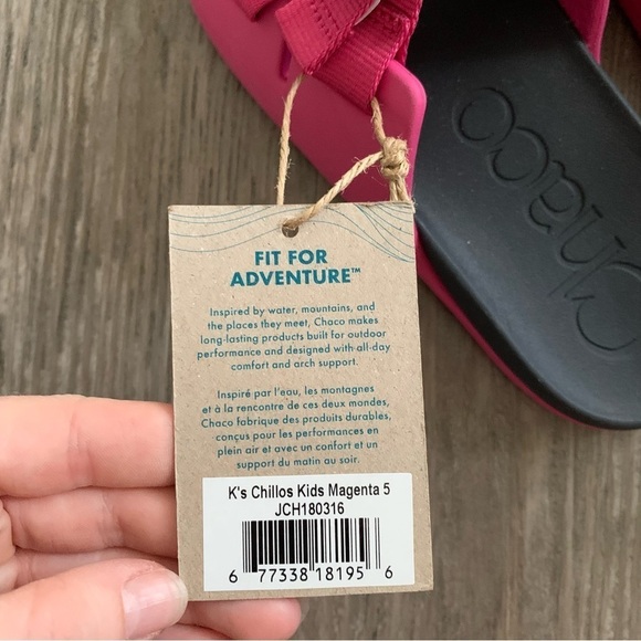 Chaco Chillos Sandals Kids Size 5 Magenta NWT - Picture 3 of 4